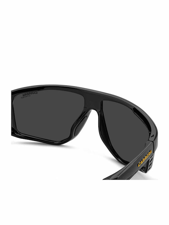 Carrera Carduc Male Sunglasses With Black Horn-Rimmed Frame And Grey Lens 051/S 71C/2K
