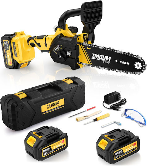 Cordless Chainsaw 8 Inch Brushless Electric Motor 21v 2 Batteries 3.0ah Imoum Live