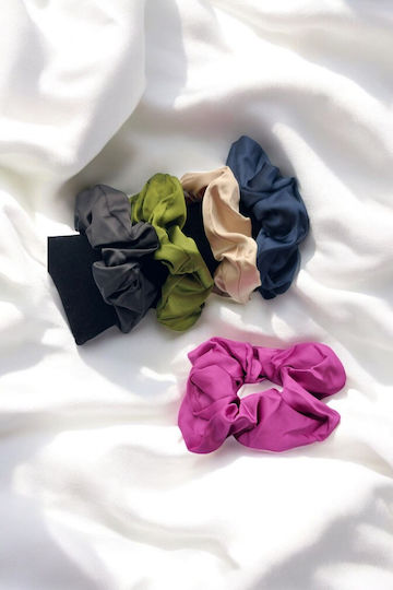 Elastic de păr din satin fuchsia
