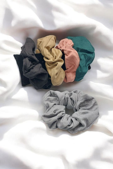 Elastic de păr gri solid din material moale