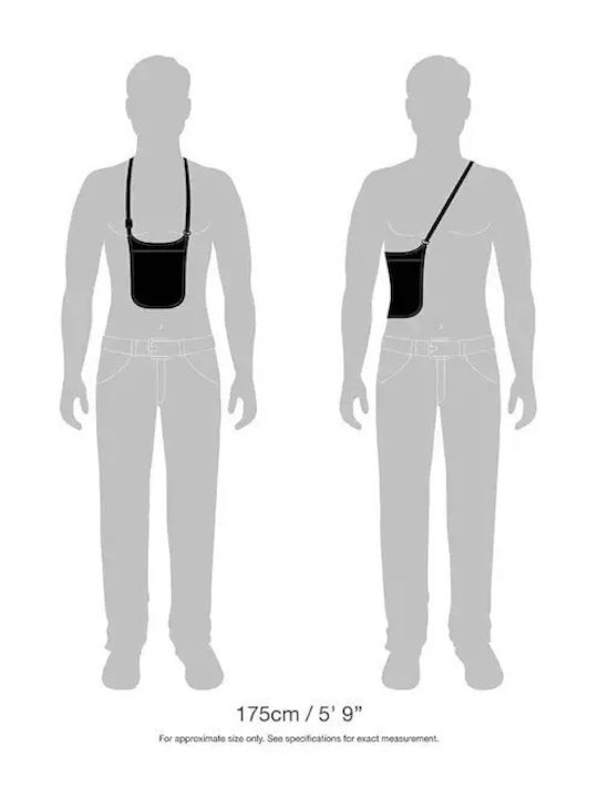 Coversafe Neck Pouch Ανδρική Τσάντα Ώμου / Χιαστί Μαύρη