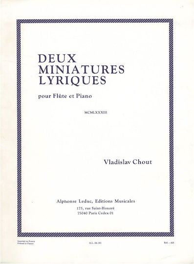 Chout Deux Miniatures Lyriques Flute