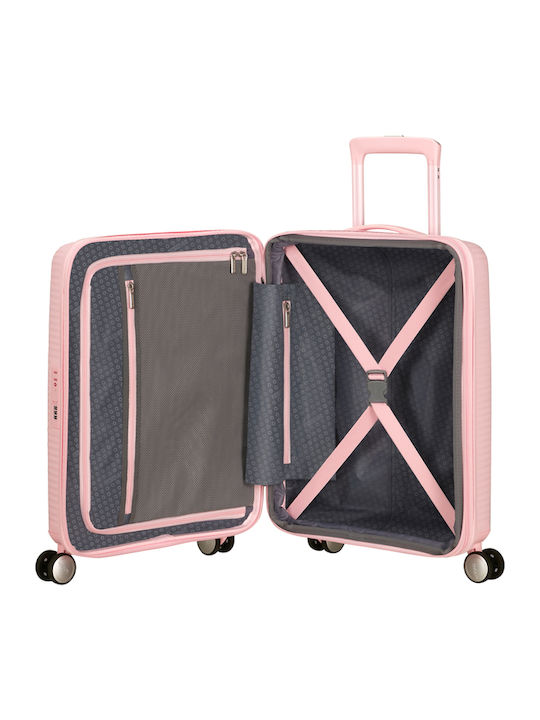 American Tourister Soundbox Βαλίτσα Ταξιδίου Καμπίνας Σκληρή Pastel Pink με 4 Ρόδες Ύψους 55εκ.