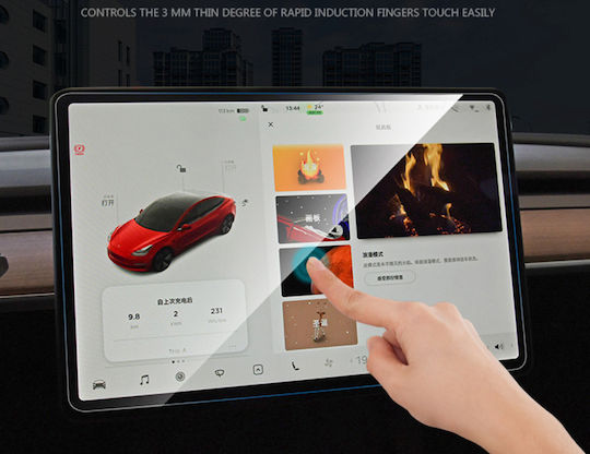 0.33 Tempered Glass for Tesla Model Y Model 3 Driver Installation