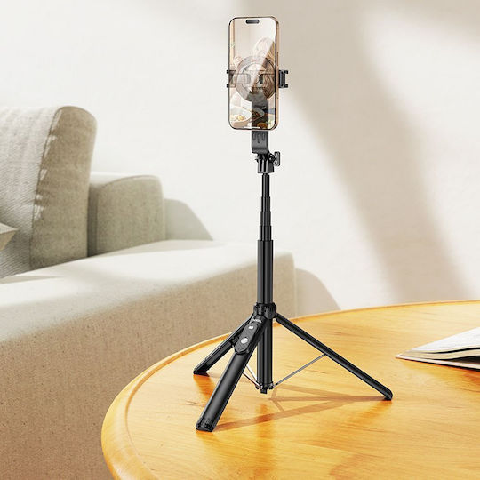 Hoco K25 Selfie Stick Τρίποδο Κινητού Bluetooth Μαύρο
