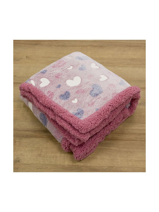Lino Home Decke Vlies Leuchtend Pink 160x220cm