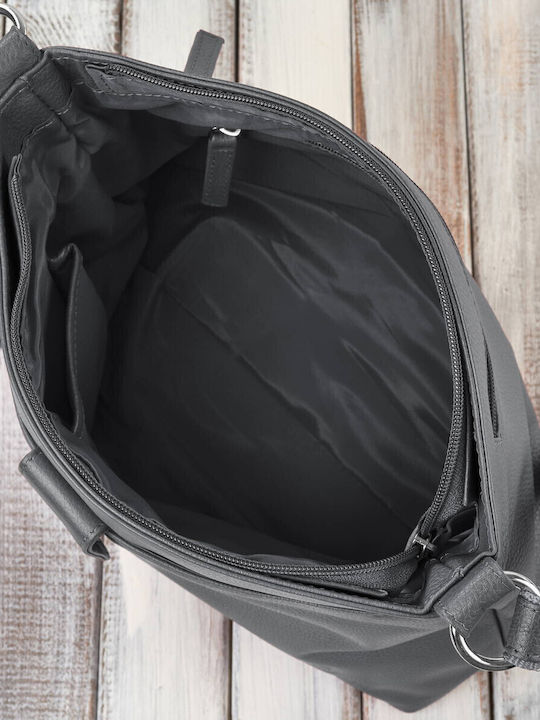 Leder Damentasche Schultertasche Gray