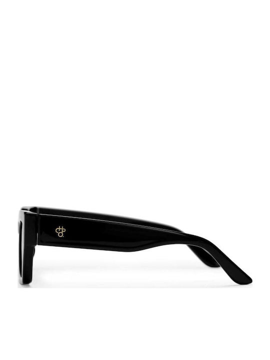Chpo Damen Sonnenbrille mit Schwarz Kunststoff Gestell und Schwarz Linse 16135EE
