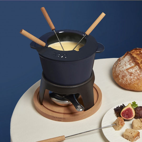 HKoenig Mont D'arbois Vas pentru Fondue cu lumină de ceai Din fonta Albastru