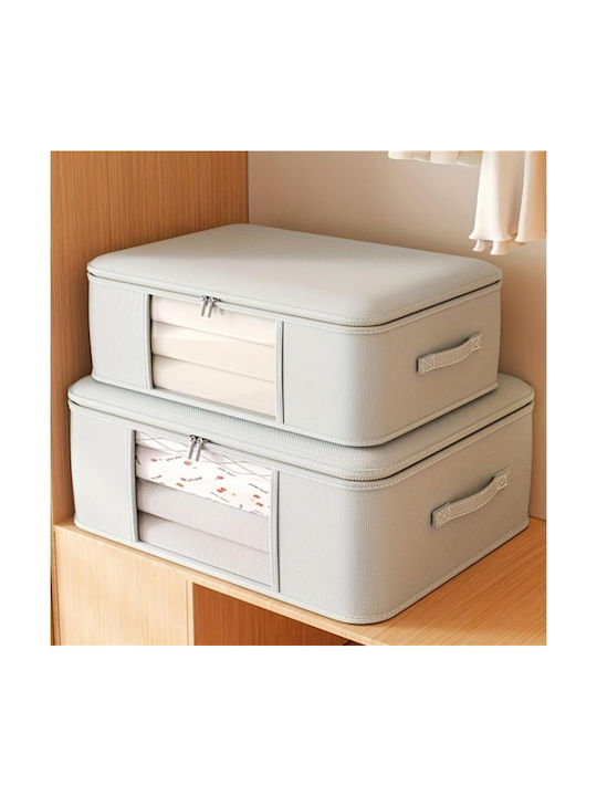 Stoff Aufbewahrungsbox mit Deckel Gray 63x43x22cm 1Stück