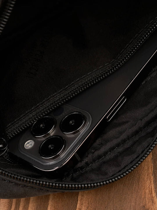 Leder Herrentasche Schulter / Crossbody Schwarz