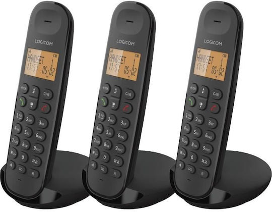 Logicom Iloa 350 Ασύρματο Τηλέφωνο Trio Μαύρο