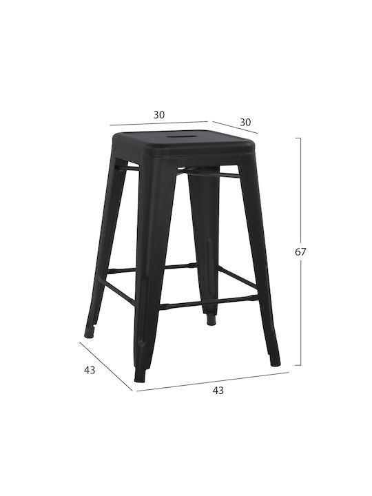 Stool for Bar Outdoor Melita-pro Black Checkmate 43x43x67cm