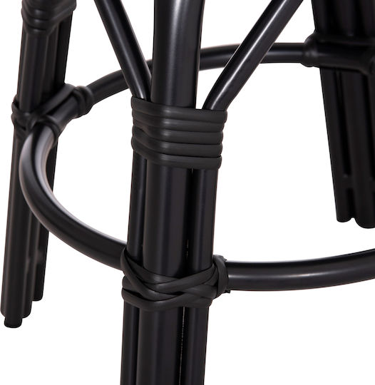 Garden Stool Outdoor Aluminum Chino Black 36x36x46cm