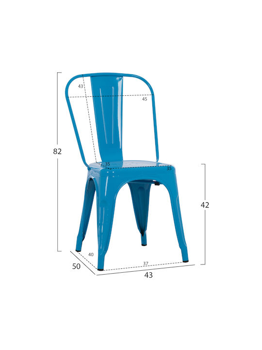 Melita-pro Dining Room Metallic Chair Blue 44x47x84.5cm