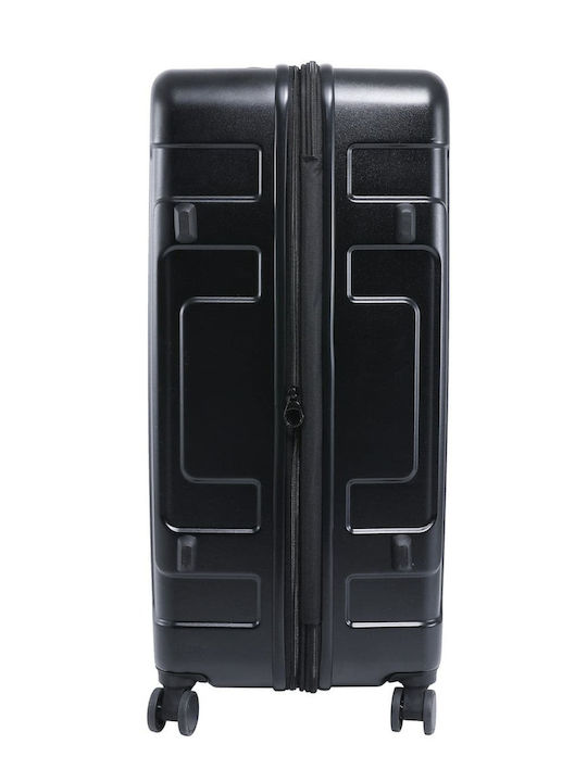 CAT Stealth Голям Твърд Черен Куфар За Пътуване С 4 Колела Височина 75.5см