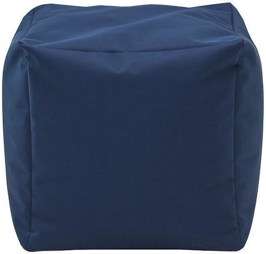 Hocker Für das Wohnzimmer Gepolstert mit Stoff Cube Blue 40x40x40cm