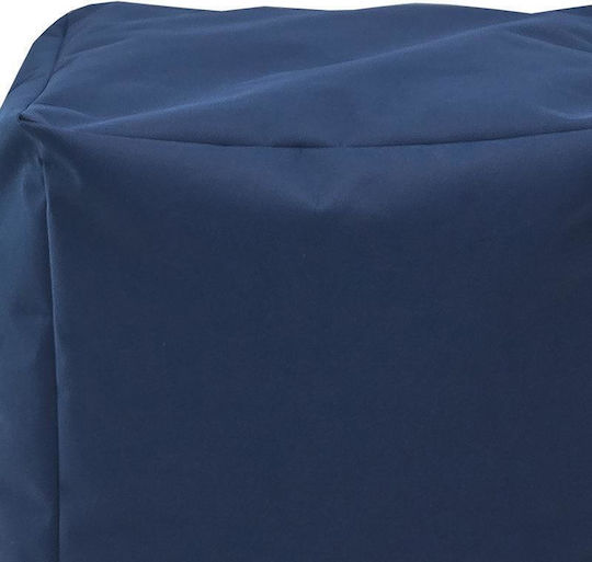 Hocker Für das Wohnzimmer Gepolstert mit Stoff Cube Blue 40x40x40cm