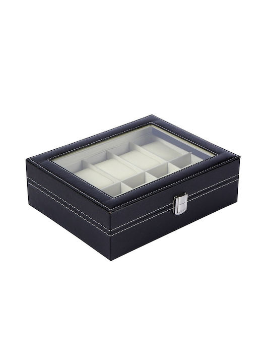 Oem Watch Case 10 Slots 25x20.5x8 Cm Black