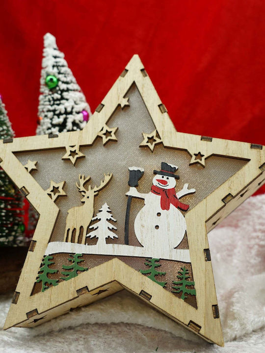 Weihnachtlicher Dekorativer Stern Holz Braun 1Stück
