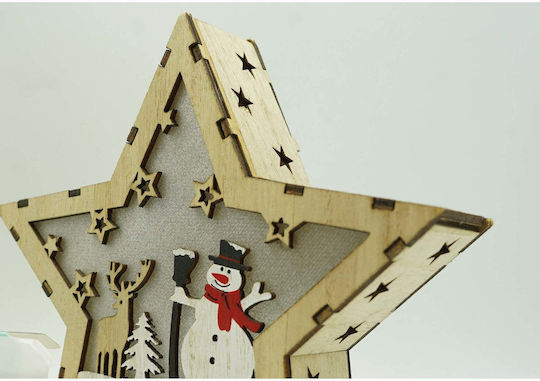 Wood Christmas Decorative Star Brown