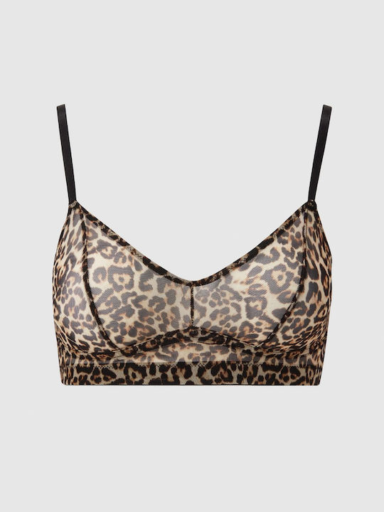 Sutien Balconette din Plasă cu Imprimeu Leopard Sutien Balconette din Plasă cu Imprimeu Leopard