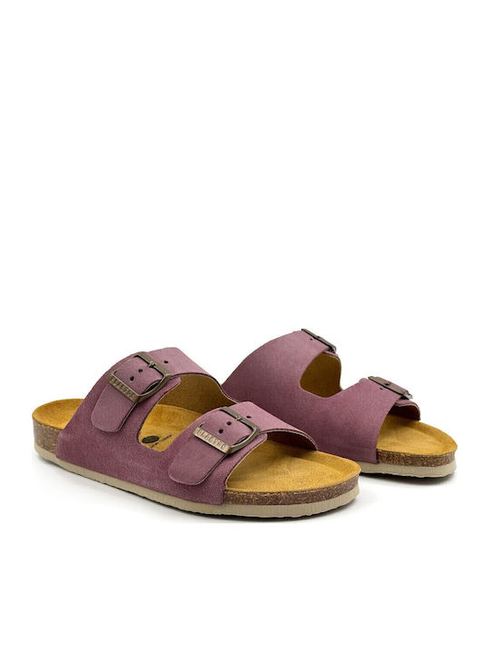 Leather Women's Flat Sandals Anatomic Malva