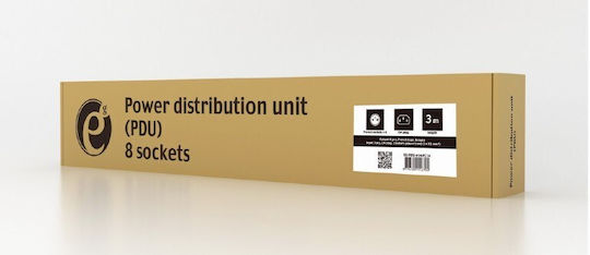 Gembird EG-PDU-014-FC14 Πολύπριζο Rack 1U 8x Schuko Μαύρο