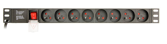 Gembird EG-PDU-014-FC14 Πολύπριζο Rack 1U 8x Schuko Μαύρο