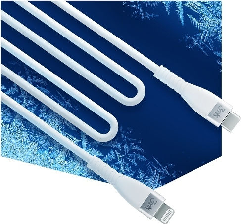 3MK Hyper Silicone USB-C zu Lightning Kabel 20W Weiß 1m