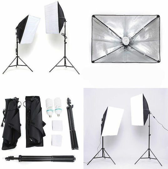 Set Iluminare Softbox Diat Xl2 2 Becuri 1350w 22.000 Lumeni