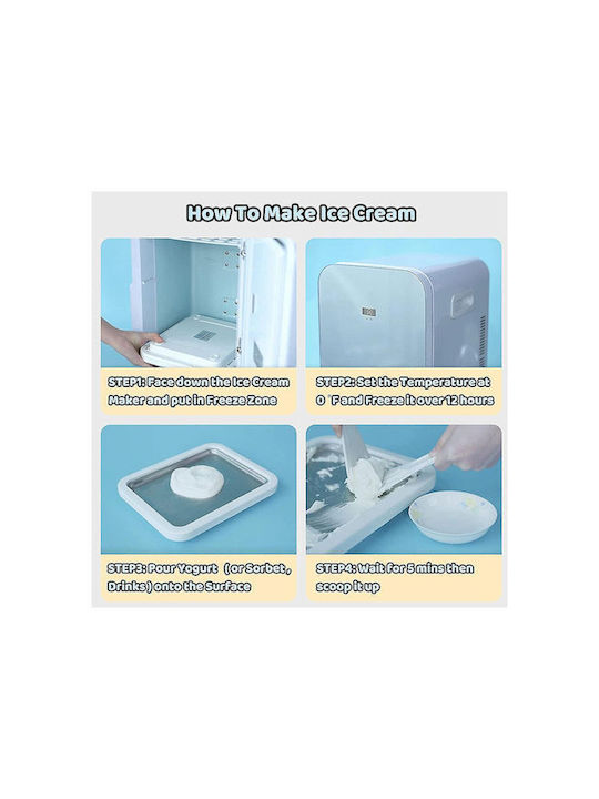 Ice Roll Maker Παγωτομηχανή Μέταλλο Sn23521-20 Λευκό