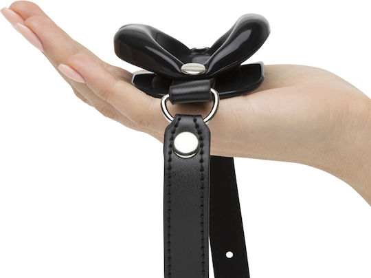 Naughty Toys Φίμωτρο Black Lip Open Mouth Gag with Strap σε Μαύρο Χρώμα