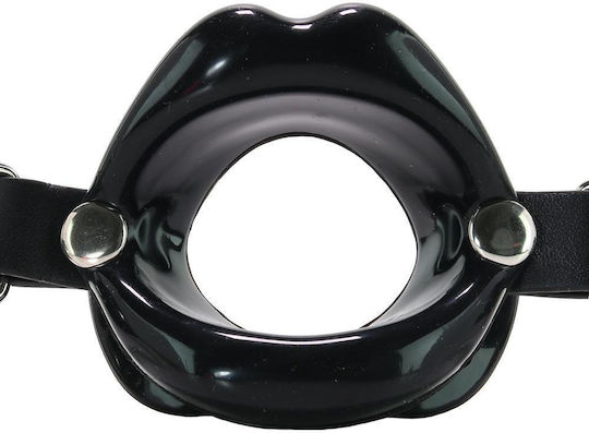 Naughty Toys Φίμωτρο Black Lip Open Mouth Gag with Strap σε Μαύρο Χρώμα