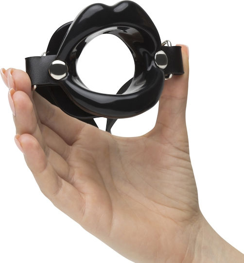 Naughty Toys Φίμωτρο Black Lip Open Mouth Gag with Strap σε Μαύρο Χρώμα