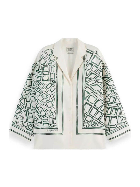 Mânecă lungă Femei Cămașă Beige Print