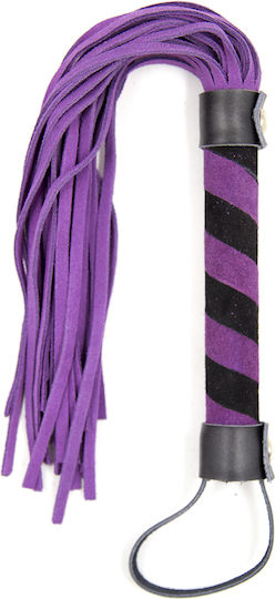 Naughty Toys Μαστίγιο Bdsm Leather Whip 36cm σε Μωβ Χρώμα