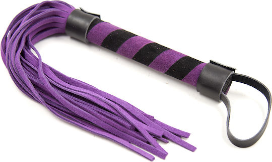Naughty Toys Μαστίγιο Bdsm Leather Whip 36cm σε Μωβ Χρώμα