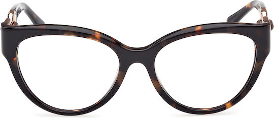 Guess Plastic Eyeglass Frame Cat Eye Brown GU50182 052