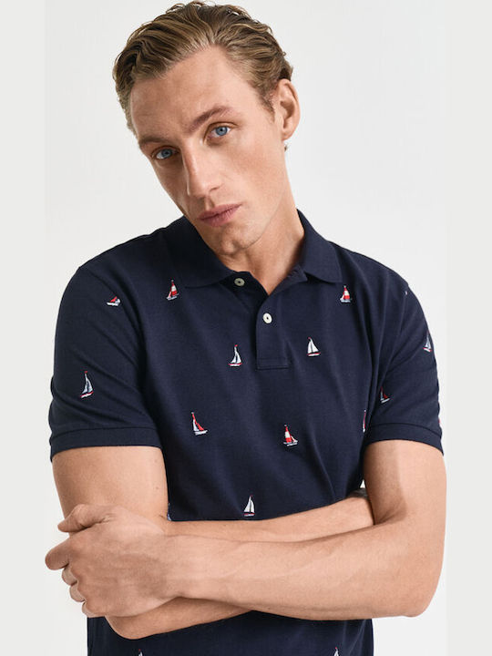 Polo T-shirt Navy Μπλε