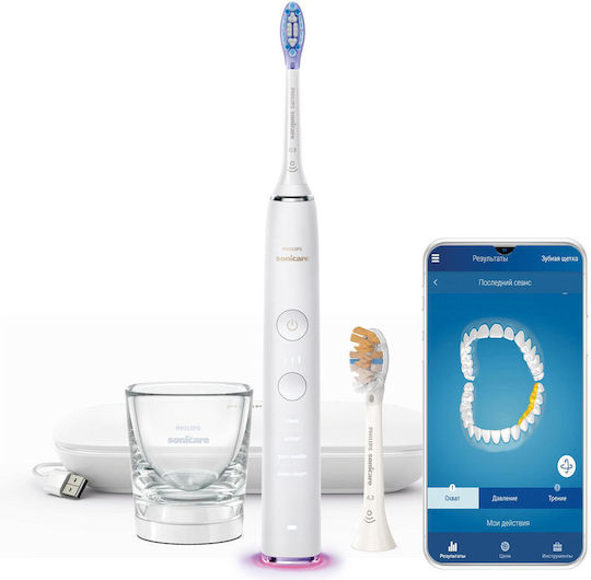 Philips Sonicare DiamondClean Smart 9100 Electric Toothbrush with Pressure Sensor and Travel Case White