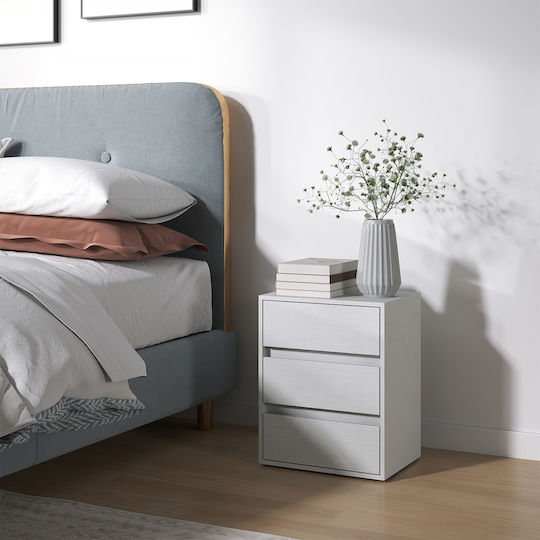 White Wooden Bedside Table 40x30x50.5cm