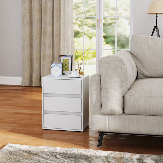 White Wooden Bedside Table 40x30x50.5cm