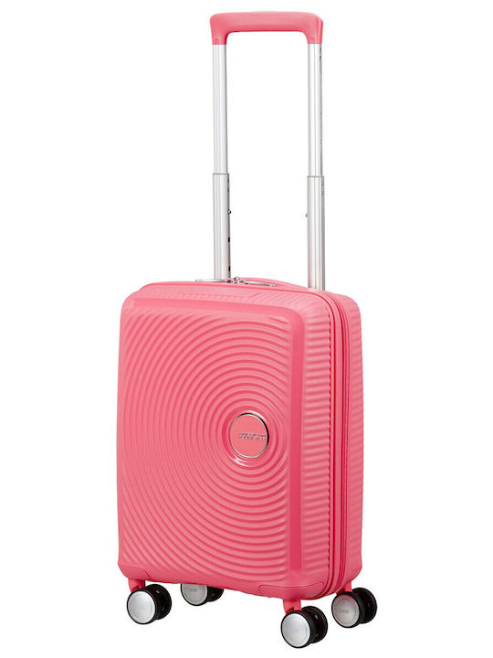 American Tourister Soundbox Cabin Hard Pink Suitcase With 4 Wheels Height 47cm