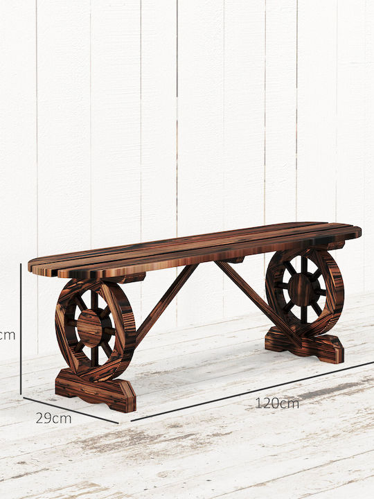Bench Outdoor Wooden 120x29x39cm