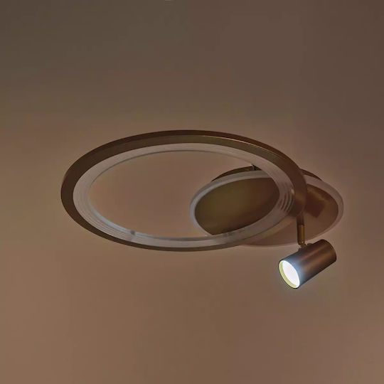 Plafonieră de Tavan Aurie cu LED Integrat