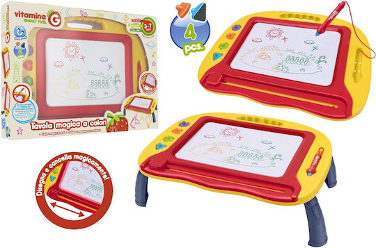 Drawing Tablet Kids Globo Vitamin G Foot Support Special Magnetic Pencil 4 Stamp Shapes Included Multicolored Drawing Surface +3 Years