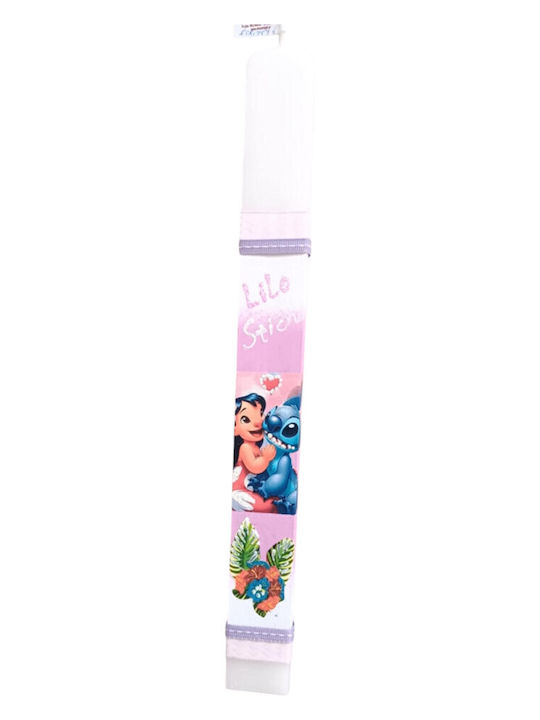 Kinder-Osterkerze Lilo & Stitch Rosa Flachwachs 28x3cm