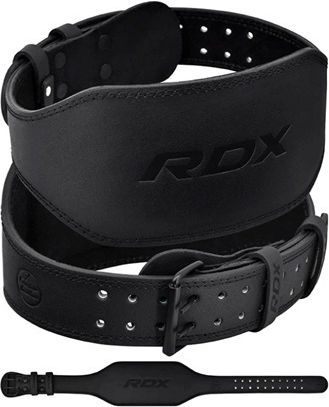 Rdx 15cm 6'' Leather Gym Belt Black S