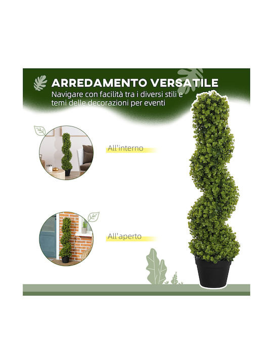 Homcom Fake Eucalyptus Spiral Plant Pot Included Indoor Outdoor Height 90 cm Green 830-951v00gn